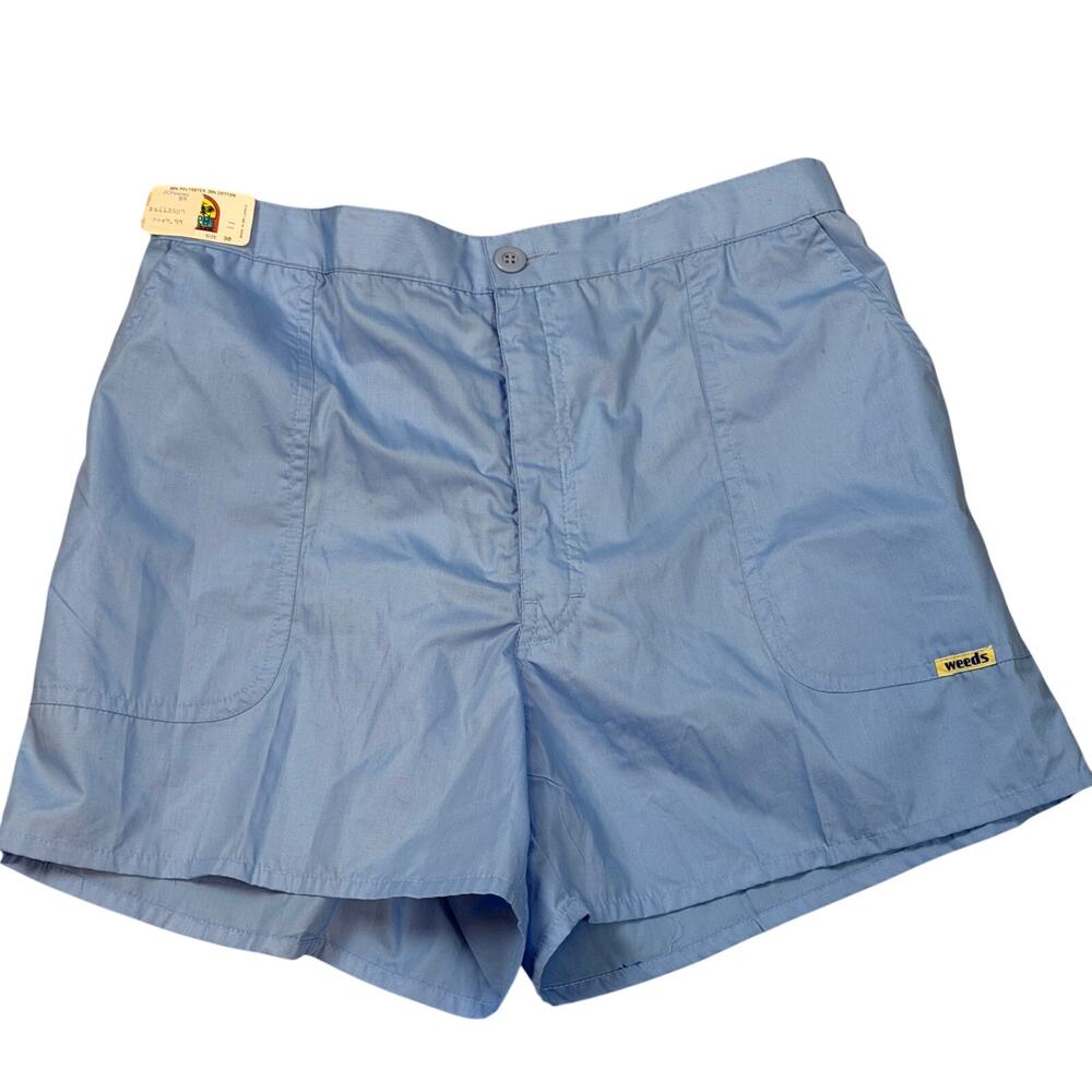 New Weeds Vintage Baby Blue Shorts 38 Flat Front Beach Skate Surf Preppy NWT